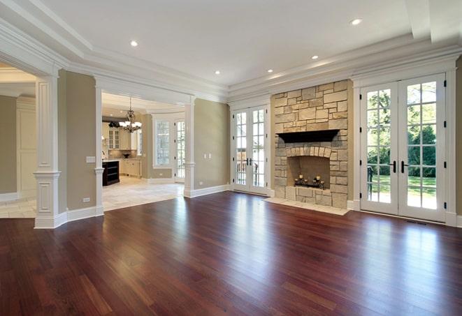 refined and durable wood floors in a high-traffic area